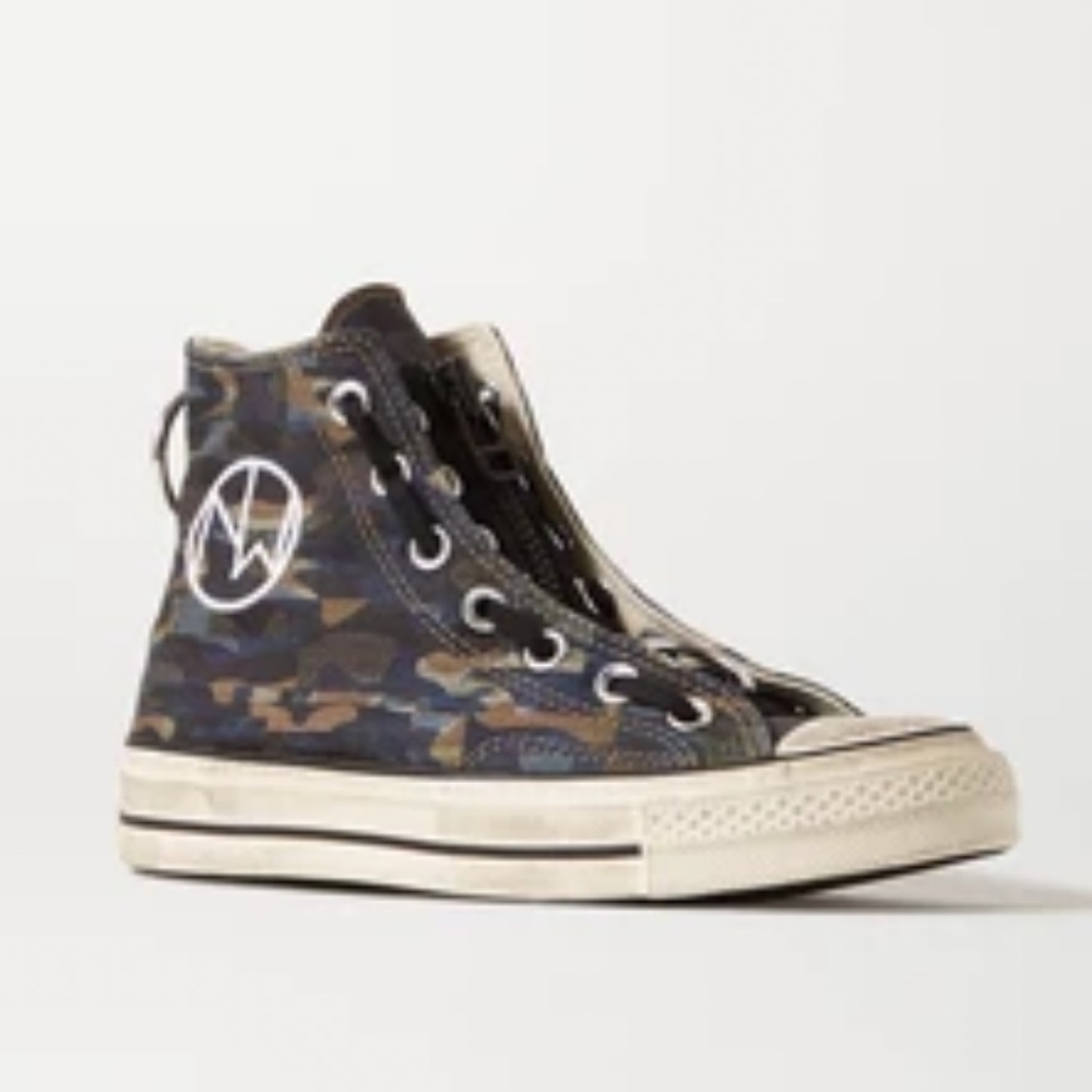CONVERSE+Undercover Chuck Taylor embellished camouflage canvas high-top sneakers